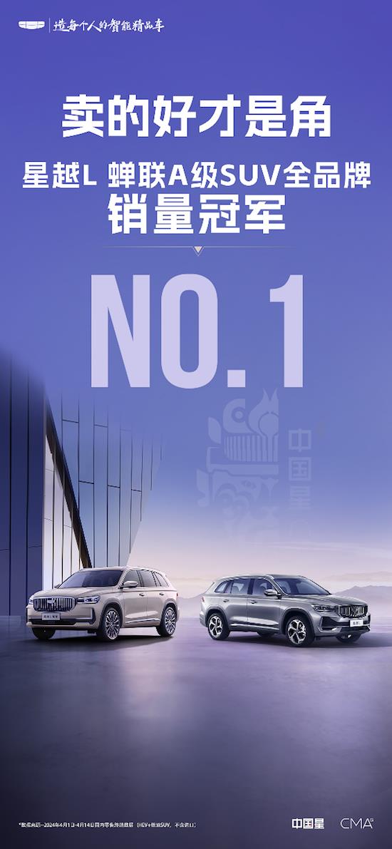 Geely China Xingyue won the first place in the brand sales of A-class SUV in April _fororder_image001